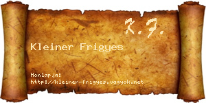Kleiner Frigyes névjegykártya